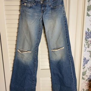 Wide legged distressed Abercrombie jeans size 00